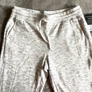 90 Degree by Reflex Women's Fleece Heather White Static Ankle Jogger Size US XL